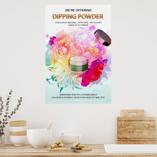 Poster voor het afwerpen van poeder voor schoonhei (Keuken)