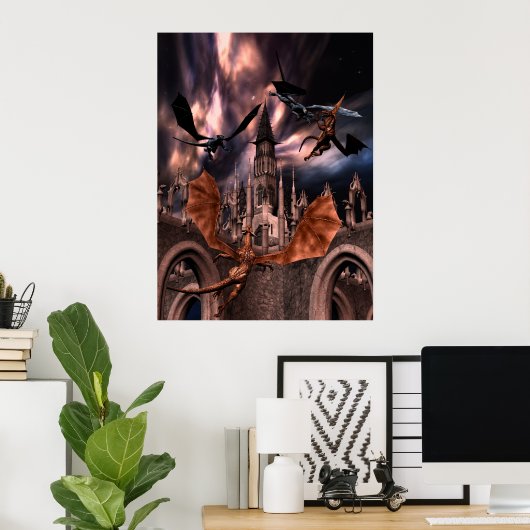 Poster voor het bestrijden van draken (Thuiskantoor)