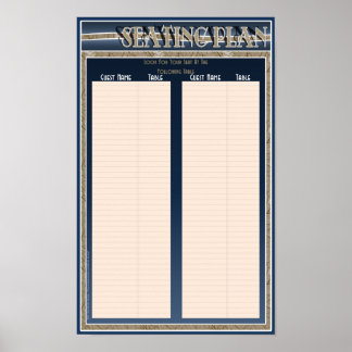 Poster voor het bruiloft-zitplanplan