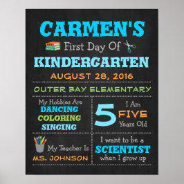 Poster voor het eerste schooldag kinderfoto rekwis