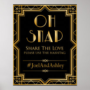 Poster voor het hashtag-huwelijk voor sociale medi