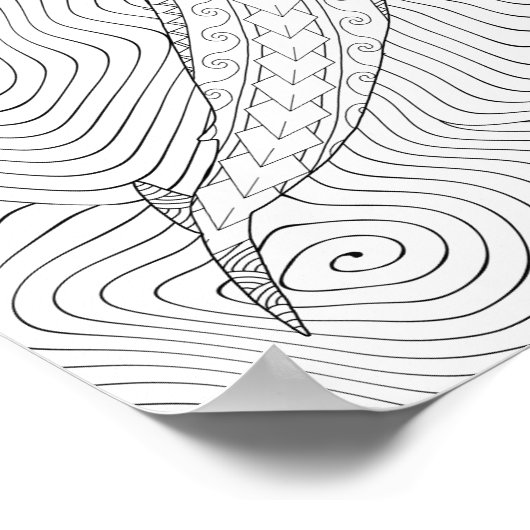 Poster voor het kleuren van blauwe walvis (Hoek)