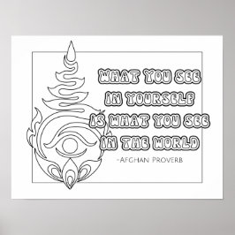 Poster voor het kleuren van het Afghaanse proverb