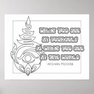 Poster voor het kleuren van het Afghaanse proverb