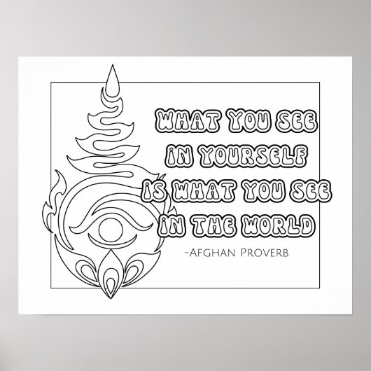 Poster voor het kleuren van het Afghaanse proverb (Voorkant)