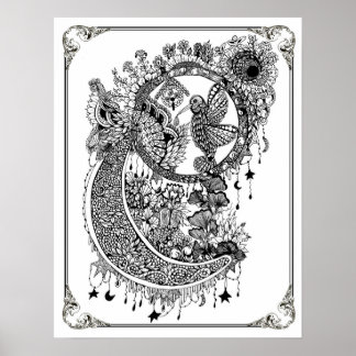 Poster voor het kleuren van "Mrs Dee's Hummingbird