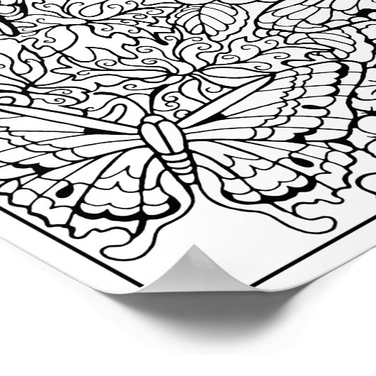 Poster voor het kleuren van vlinders