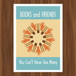 Poster voor het lezen van boeken en vrienden