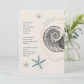 Poster voor het proefontwerp van seashell nautilus bedankkaart (Staand voorkant)