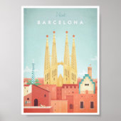 Poster voor het reizen naar Barcelona (Voorkant)