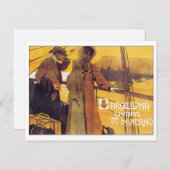Poster voor het reizen naar Barcelona Briefkaart (Voorkant / Achterkant)