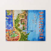 Poster voor het reizen naar Barcelona op zijn plaa Legpuzzel (Horizontaal)