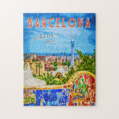 Poster voor het reizen naar Barcelona op zijn plaa Legpuzzel (Verticaal)