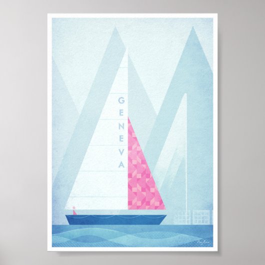 Poster voor het reizen naar het meer van Genève (Voorkant)