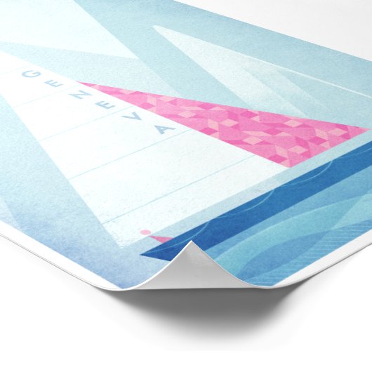 Poster voor het reizen naar het meer van Genève (Hoek)