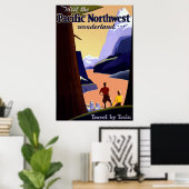 Poster voor het reizen naar het noordwesten van de (Thuiskantoor)