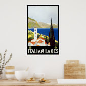 poster voor het reizen naar Italiaans meren (Keuken)