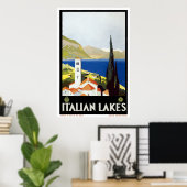 poster voor het reizen naar Italiaans meren (Thuiskantoor)