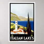 poster voor het reizen naar Italiaans meren (Voorkant)