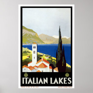 poster voor het reizen naar Italiaans meren