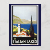 poster voor het reizen naar Italiaans meren Briefkaart (Voorkant)