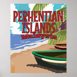 Poster voor het reizen naar Maleisisch eiland Perh