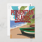 Poster voor het reizen naar Maleisisch eiland Perh Briefkaart (Voorkant / Achterkant)