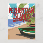 Poster voor het reizen naar Maleisisch eiland Perh Briefkaart (Voorkant)