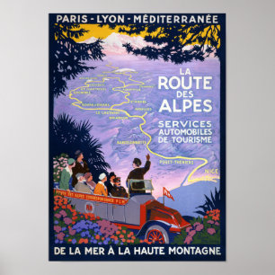Poster voor het reizen van Alpes Vintage