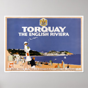 Poster voor het reizen van de Torquay Vintage teru