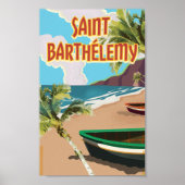 Poster voor het reizen van het eiland Saint Barthé (Voorkant)