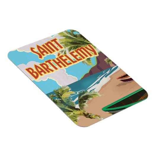 Poster voor het reizen van het eiland Saint Barthé Magneet (Rechterzijde)