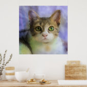 Poster voor het schilderen van mooie kattenolie (Keuken)