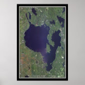 Poster voor het Sebago Lake Maine Satellite (Voorkant)