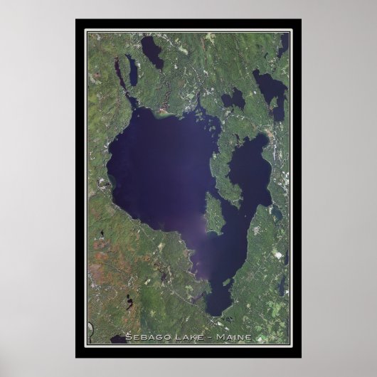 Poster voor het Sebago Lake Maine Satellite (Voorkant)