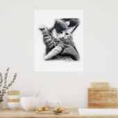 Poster voor het tekenen van een toetsenbordpotlood (Keuken)