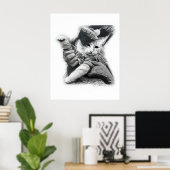 Poster voor het tekenen van een toetsenbordpotlood (Thuiskantoor)