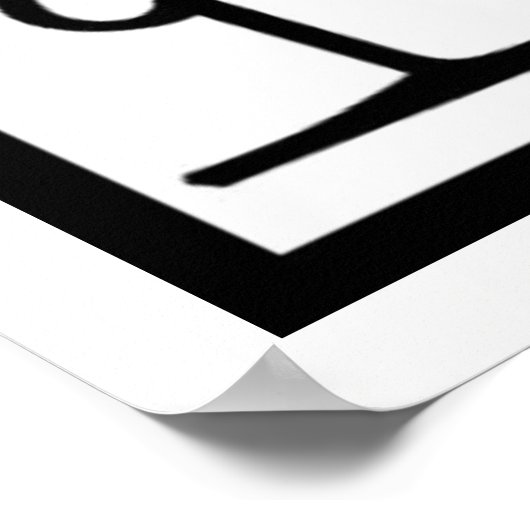 Poster voor het tekenen van zwarte en witte ventil (Hoek)