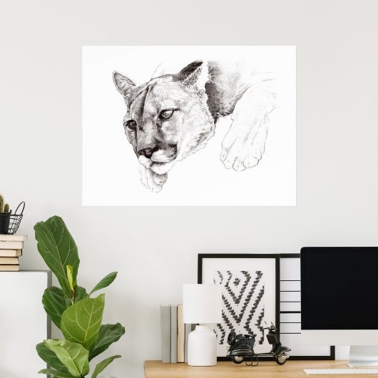 Poster voor het trekken van lenzen in bergen (Thuiskantoor)