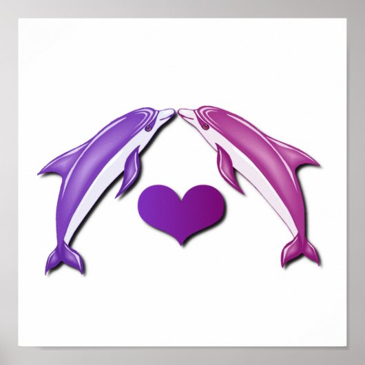 Poster voor het zoenen van dolfijnen (Voorkant)