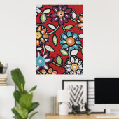 poster voor hippie-bloem (Thuiskantoor)