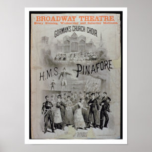 Poster voor "HMS Pinafore", uitgevoerd door Gorman