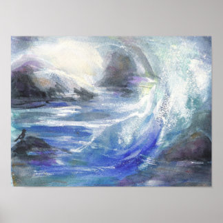 Poster voor hoge golven op zee