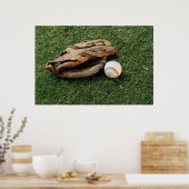 Poster voor honkbal en honkbal handschoen (Keuken)