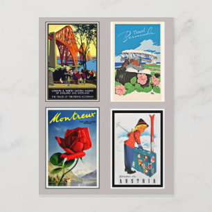 poster voor intage-reis briefkaart