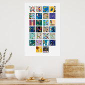 Poster voor kaartspelalfabet - Verticaal (Keuken)