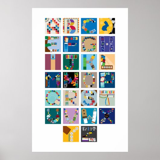 Poster voor kaartspelalfabet - Verticaal (Voorkant)