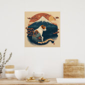 Poster voor katalytisch geluid in Japanse stijl -  (Keuken)