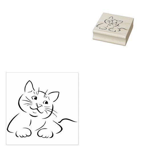 poster voor kattenkunst rubberstempel (Gestempeld)