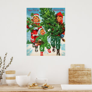 Poster voor kerstbomen